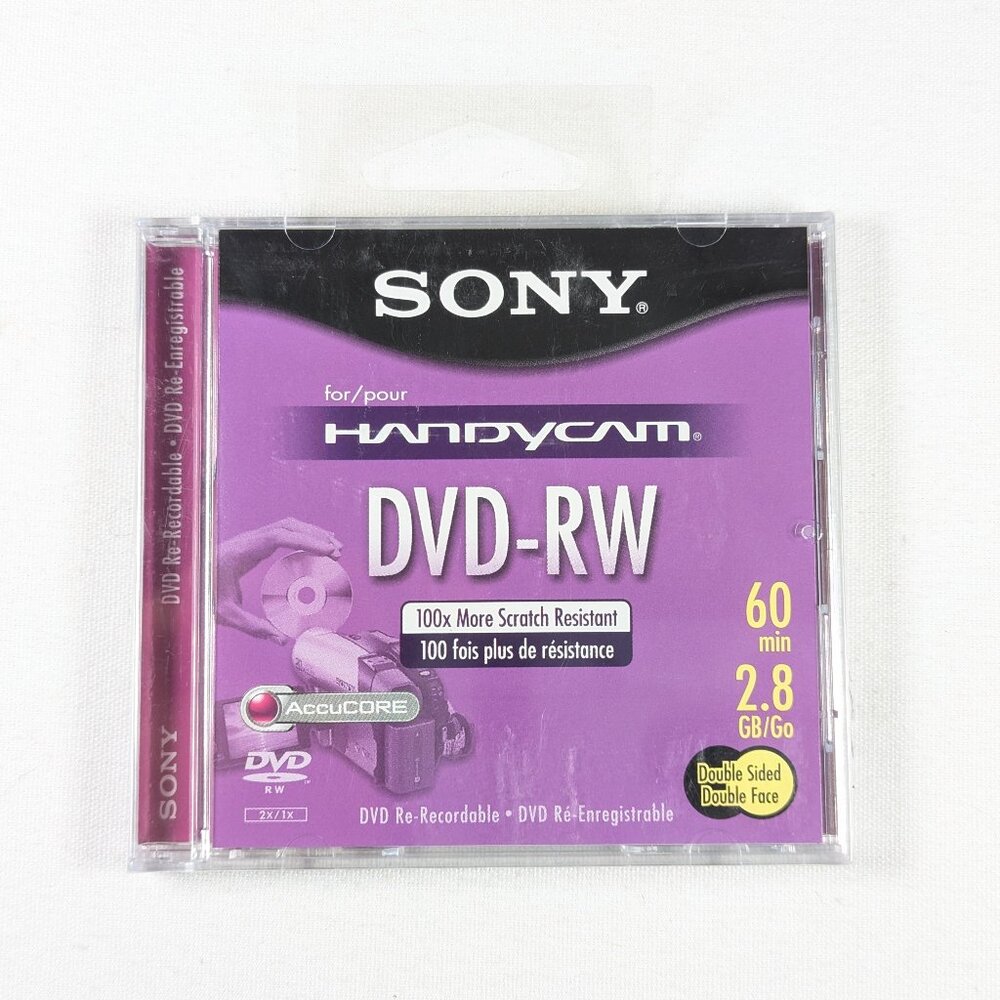 SONY DVD-RW Handycam disc: 60 mins 2.8 GB
